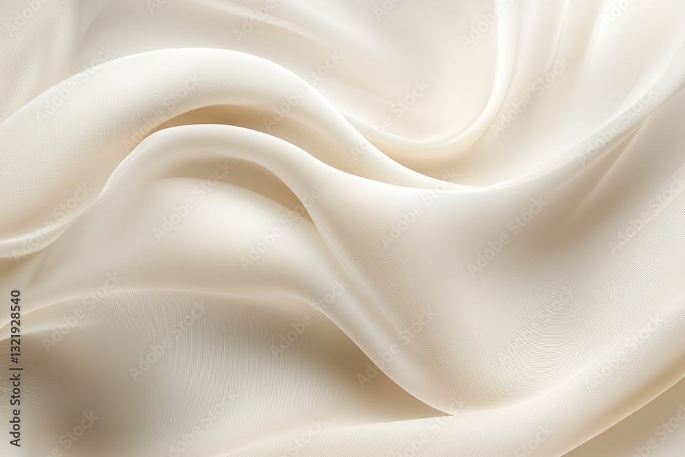 Obraz premium Elegant Creamy White Fabric with Soft, Flowing Folds and Gentle Curves