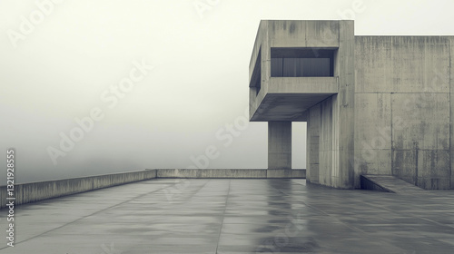 concrete building, postmodernism