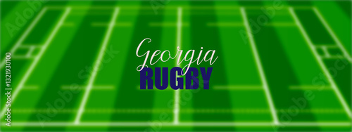 Georgia Rugby Ground Green Field, Abstract Illustration Image