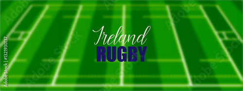 Ireland Rugby Ground Green Field, Abstract Illustration Image