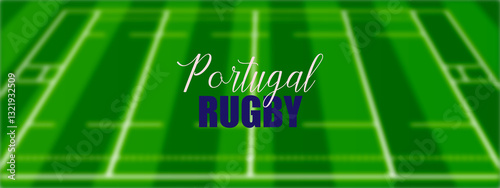 Portugal Rugby Ground Green Field, Abstract Illustration Image