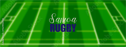 Samoa Rugby Ground Green Field, Abstract Illustration Image