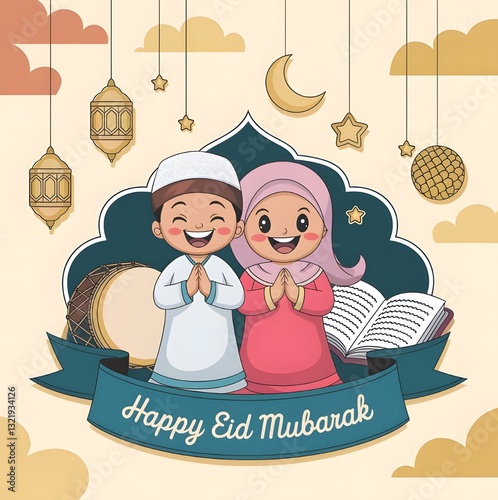 id Mubarak Icon Trendy Vector. Eid Mubarak Logo  and Background Trendy Design Vector.