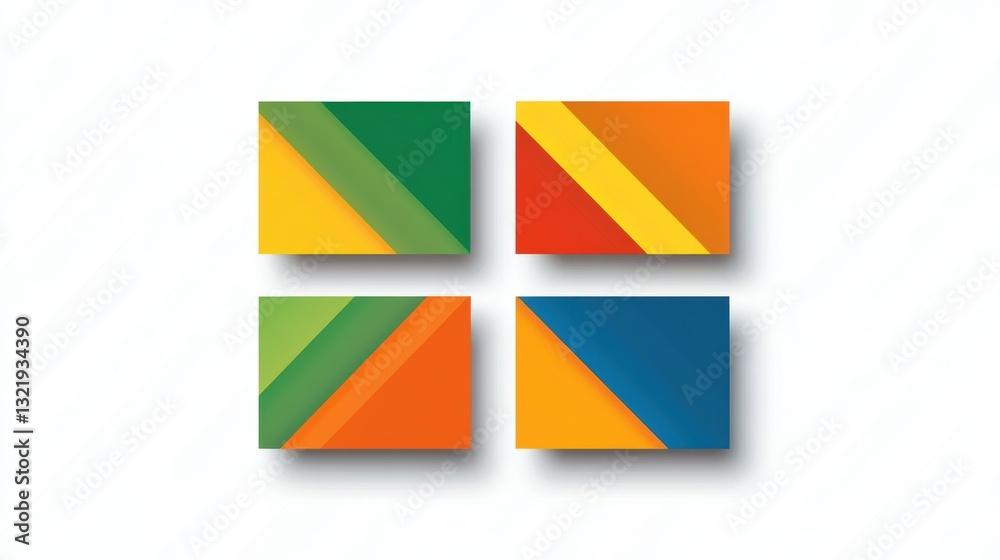 A geometric and modern abstract design with vibrant color blocks, representing simplicity and artistic minimalism.