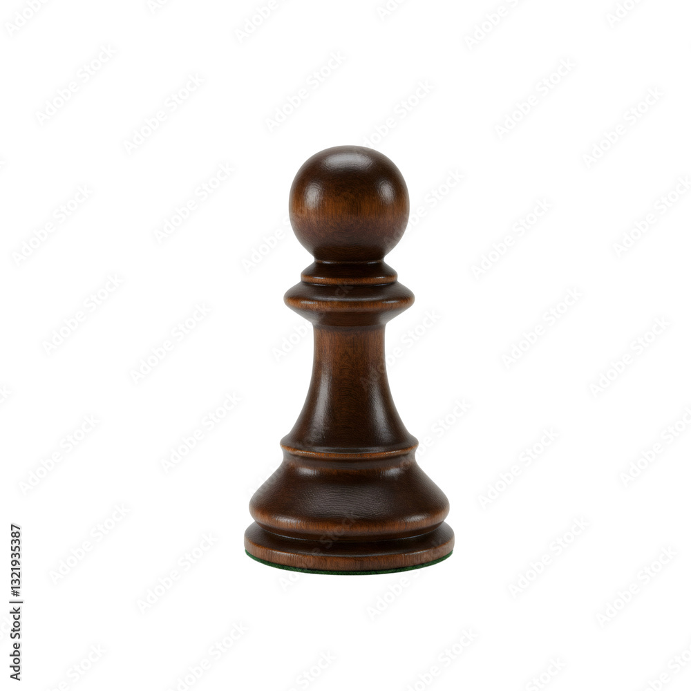 Dark Brown Wooden Chess Pawn on Transparent Background Dark Brown Wooden Chess Pawn on Transparent Background