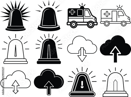 Set of vector icons featuring travel, beach, hotel, car, summer, sun, vacation, and holiday symbols