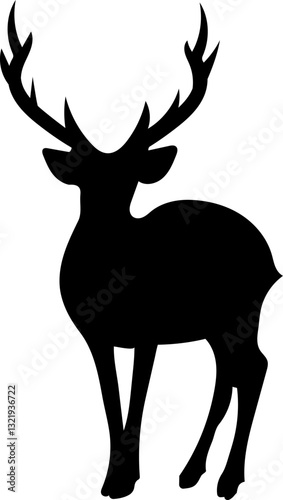 Deer Silhouette Vector – Wildlife Animal Icon for Logos & Design