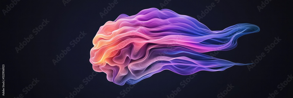 Obraz premium A sleek futuristic illustration showcasing complex particle streams smoothly flowing and converging
