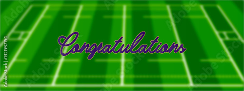 Congratulation wishes Rugby Ground Green Field, Abstract Illustration Image