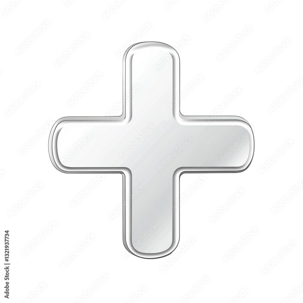 Fototapeta premium Shiny silver plus sign elegant design element