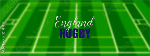 England Rugby Ground Green Field, Abstract Illustration Image