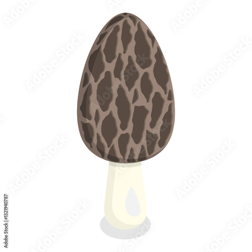 3D Isometric Flat Vector Set of Mushrooms, Fungus Plants. Item 8
