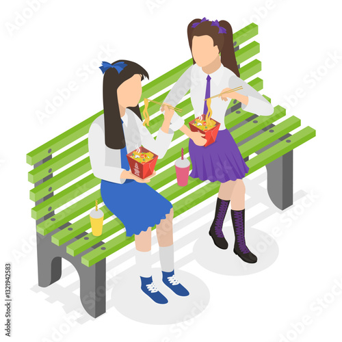 3D Isometric Flat Vector Illustration of Korean or Japanese Food, Translation Oriental Cuisine. Item 1
