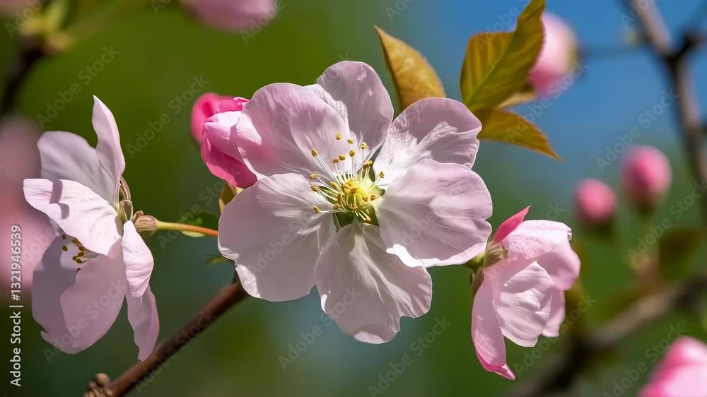 Time-lapse cherry blossom blooming close-up Time-lapse cherry blossom blooming close-up