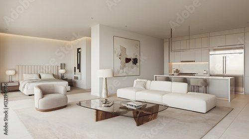 apartment interior in minimalistic style