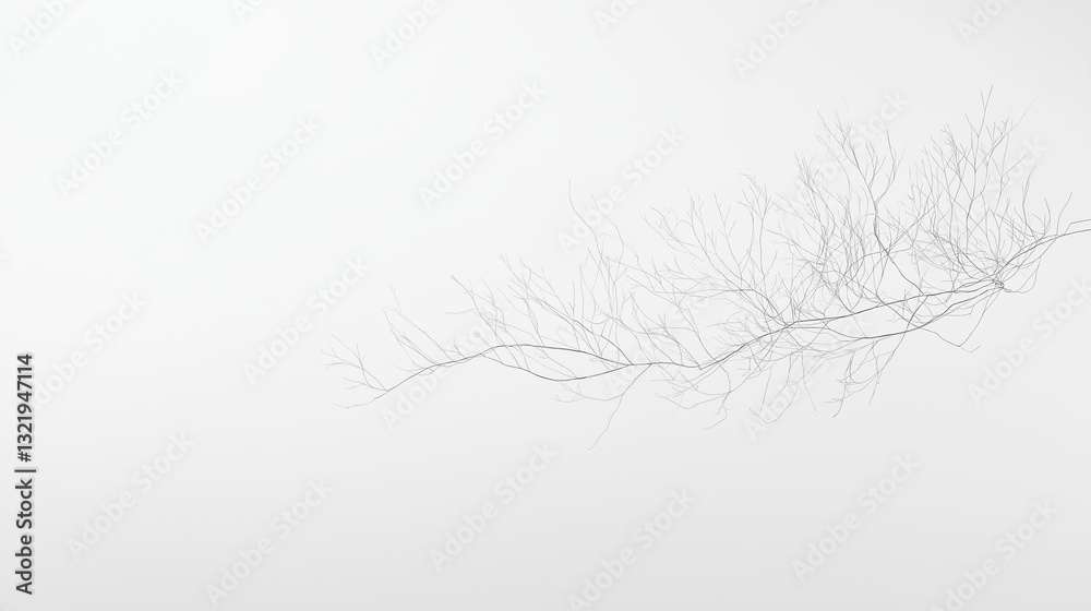 Fototapeta premium A white canvas with a single, delicate line drawing