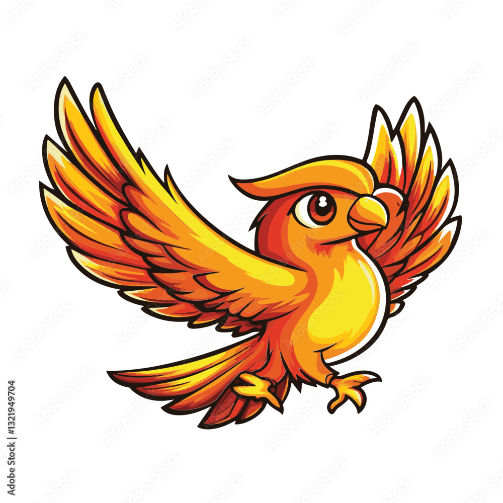 Obraz premium Phoenix, simple vector logo, white background, black outline, high contrast, 2D flat design, vector illustration, high resolution