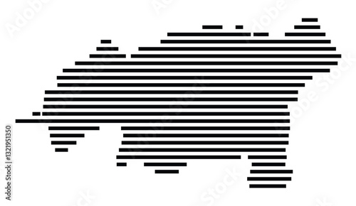 Symbol Map of the City Achim (Germany) showing the city with just a few black horizontal lines