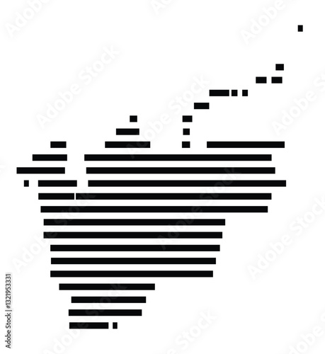 Symbol Map of the City Brandenburg an der Havel (Germany) showing the city with just a few black horizontal lines