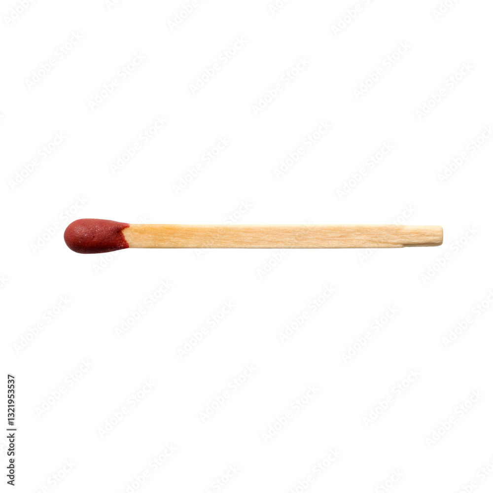 Single Wooden Match with Red Tip on Transparent Background Single Wooden Match with Red Tip on Transparent Background
