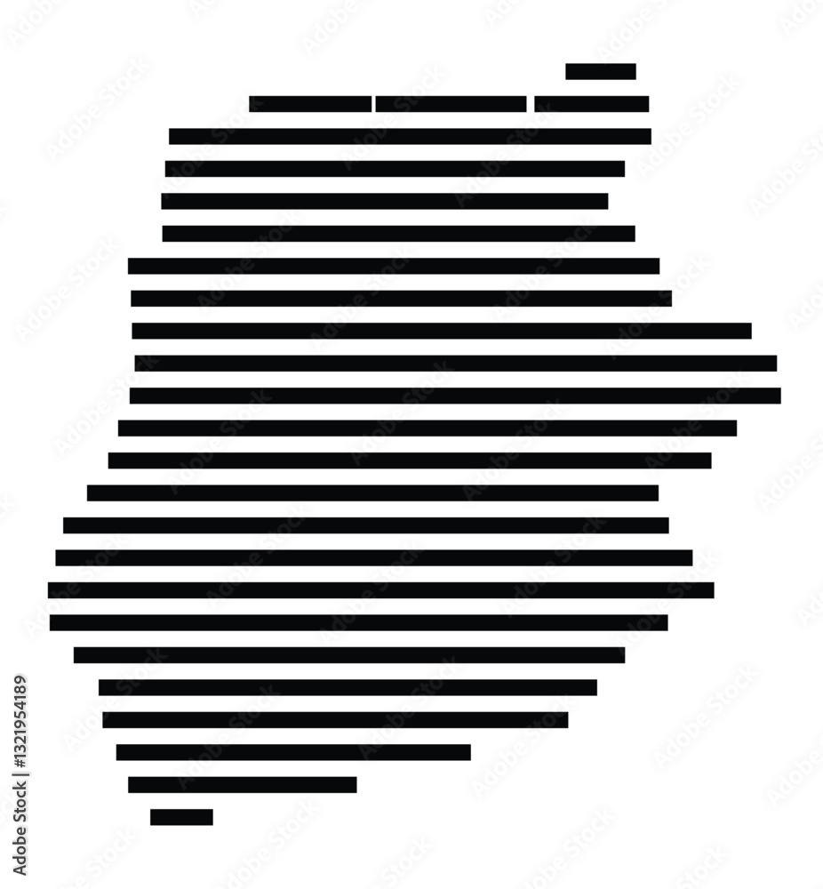 Symbol Map of the City Coesfeld (Germany) showing the city with just a few black horizontal lines Symbol Map of the City Coesfeld (Germany) showing the city with just a few black horizontal lines