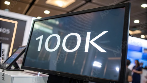 100 k written text on digital computer screen 