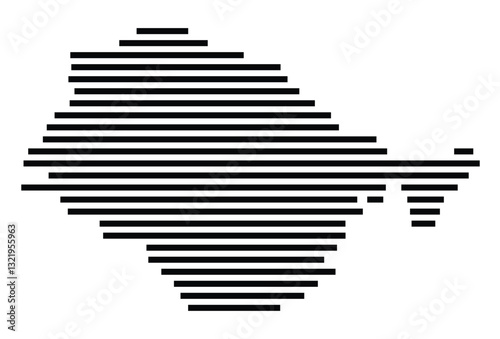 Symbol Map of the City Esslingen am Neckar (Germany) showing the city with just a few black horizontal lines
