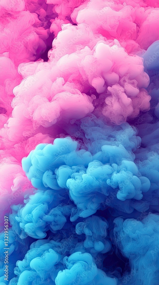 Pink and blue smoke swirls, abstract background, vibrant colors, design element (5)