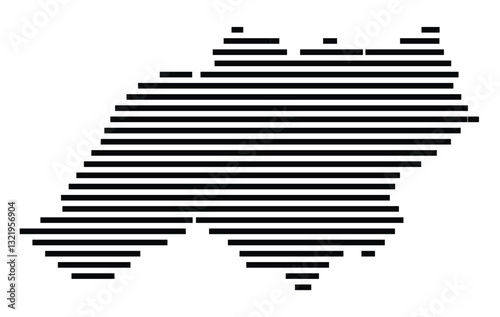Symbol Map of the City Geilenkirchen (Germany) showing the city with just a few black horizontal lines