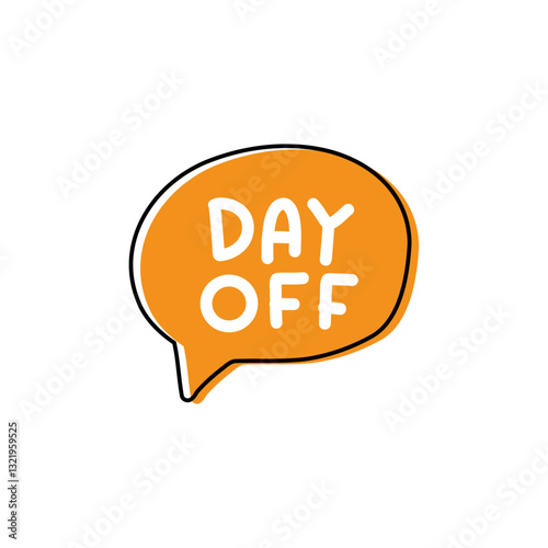 Day Off. Badge, icon, logo vector design illustration on white background