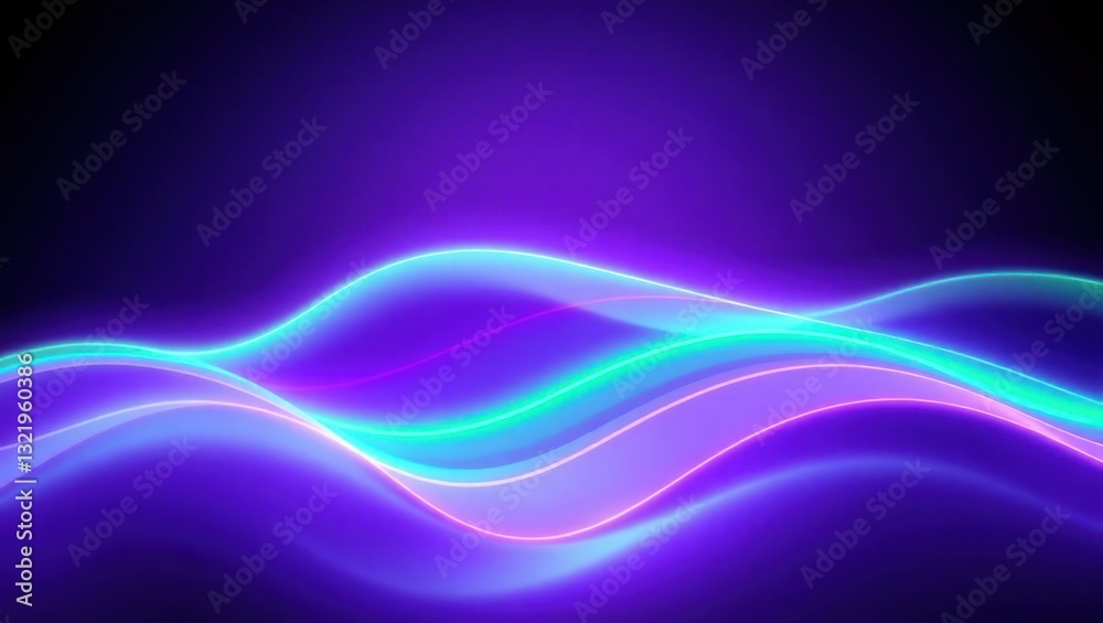Fototapeta premium Abstract Neon Waves in Dark Background