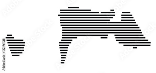 Symbol Map of the City Leimen (Germany) showing the city with just a few black horizontal lines