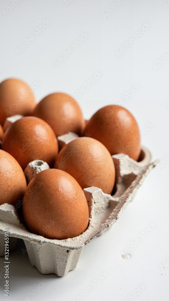 Fresh Organic Brown Eggs in Eco-Friendly Carton for Grocery Ads, Health Blogs, and Easter Promotions Fresh Organic Brown Eggs in Eco-Friendly Carton for Grocery Ads, Health Blogs, and Easter Promotions