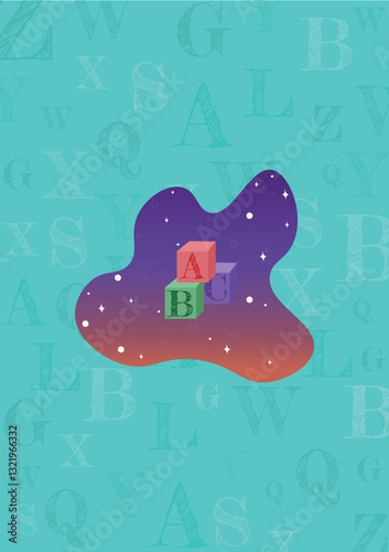 letters on a blue background adobe Illusration