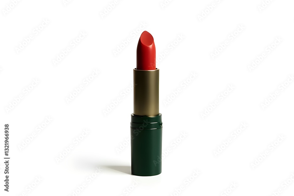 Luxurious Red Lipstick in Elegant Green Case Luxurious Red Lipstick in Elegant Green Case