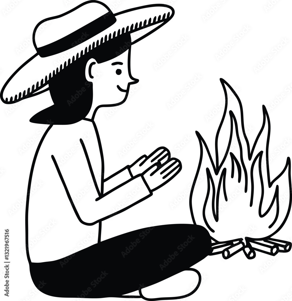  A naïve artistic style of a chines character.