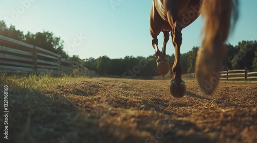 A horse jumps over obstacles in a competition.
