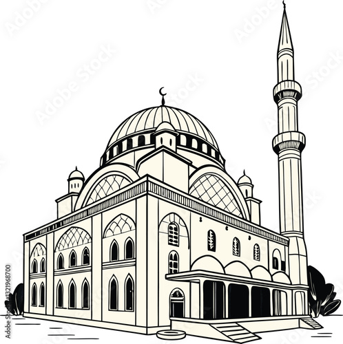 Islamic Architecture Line Art Vector Design