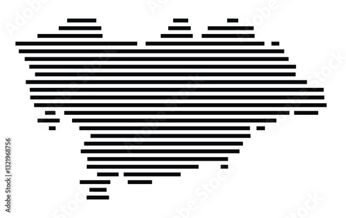 Symbol Map of the City Neumarkt i.d.OPf. (Germany) showing the city with just a few black horizontal lines