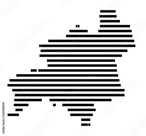 Symbol Map of the City Neustadt am Ruebenberge (Germany) showing the city with just a few black horizontal lines