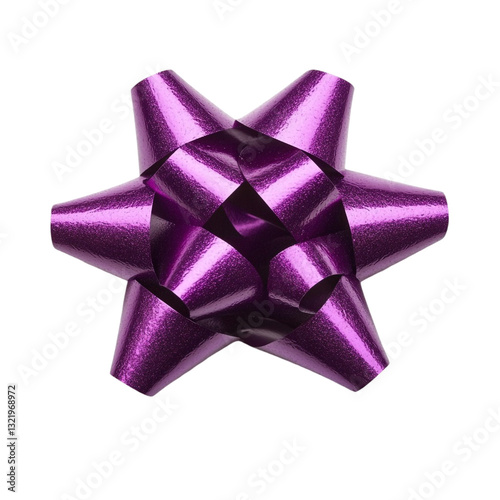 A dazzling purple bow festive and bright