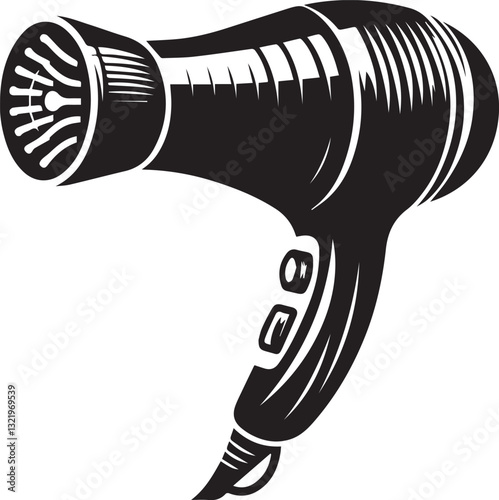 hair dryer silhouette vector illustration