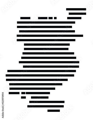 Symbol Map of the City Rheinbach (Germany) showing the city with just a few black horizontal lines