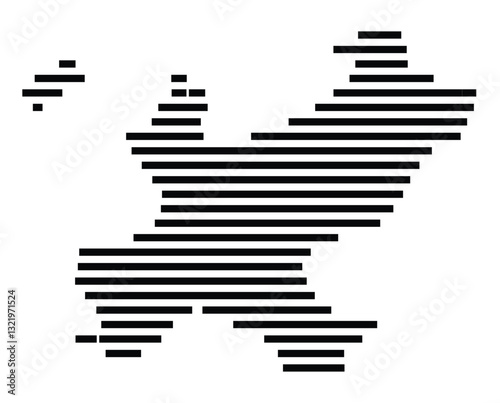 Symbol Map of the City Rottweil (Germany) showing the city with just a few black horizontal lines