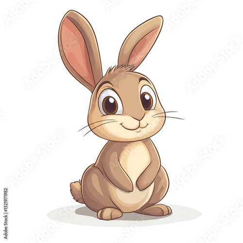 Adorable bunny rabbit sitting cutely happy Easter animal