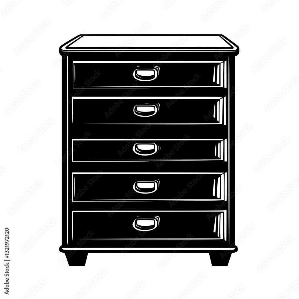Art Deco Filing cabinet, furniture vector, furniture design Art Deco Filing cabinet, furniture vector, furniture design