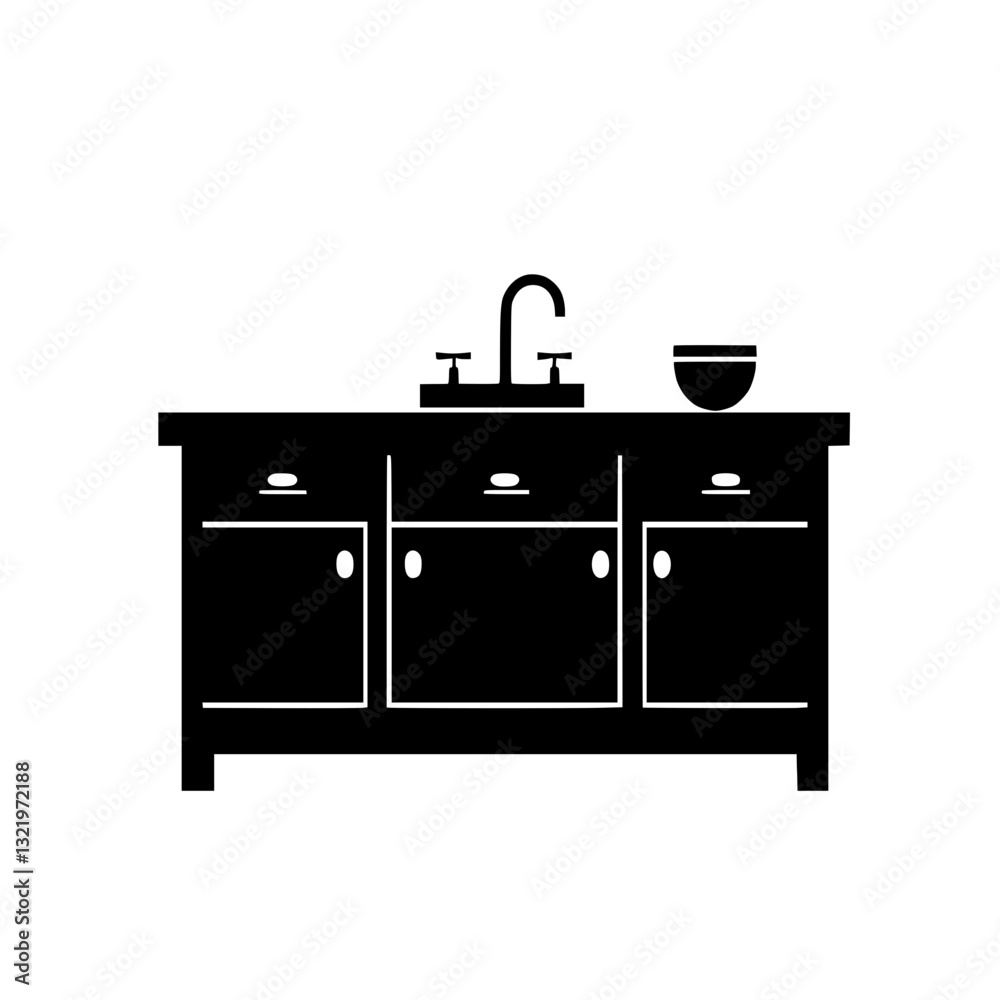 Art Deco Kitchen island, furniture vector, furniture design Art Deco Kitchen island, furniture vector, furniture design