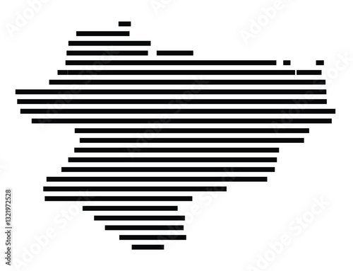 Symbol Map of the City Sinsheim (Germany) showing the city with just a few black horizontal lines