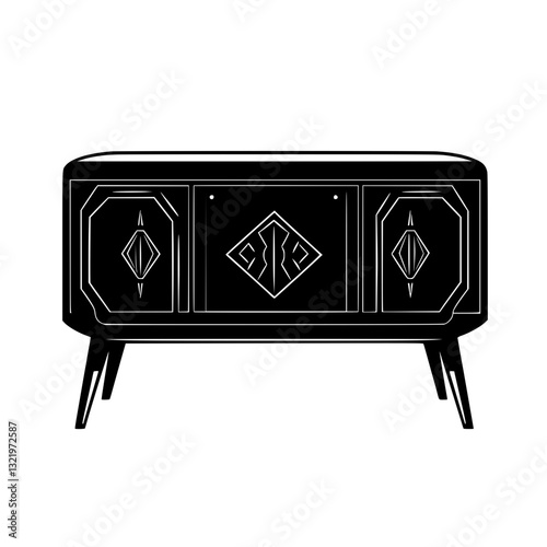 Art Deco Sideboard, furniture vector, furniture design