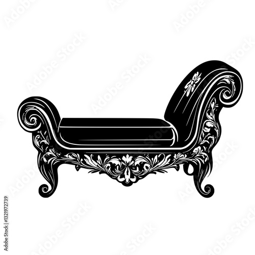 Baroque Chaise lounge, furniture vector, furniture design